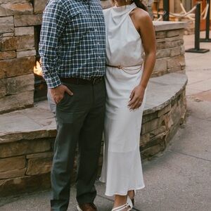 Elegant Sleeveless Mock Neck Cocktail Party Maxi Dresses